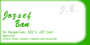 jozsef ban business card